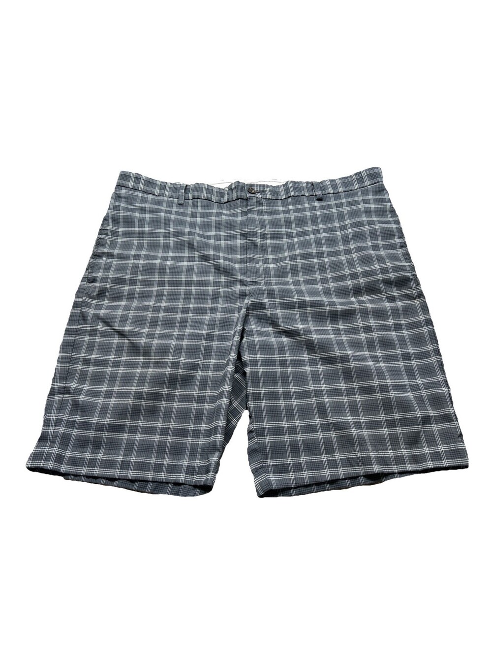 Greg Norman Mens Golf Short Size 42 Gray Plaid Checkered Active Performance